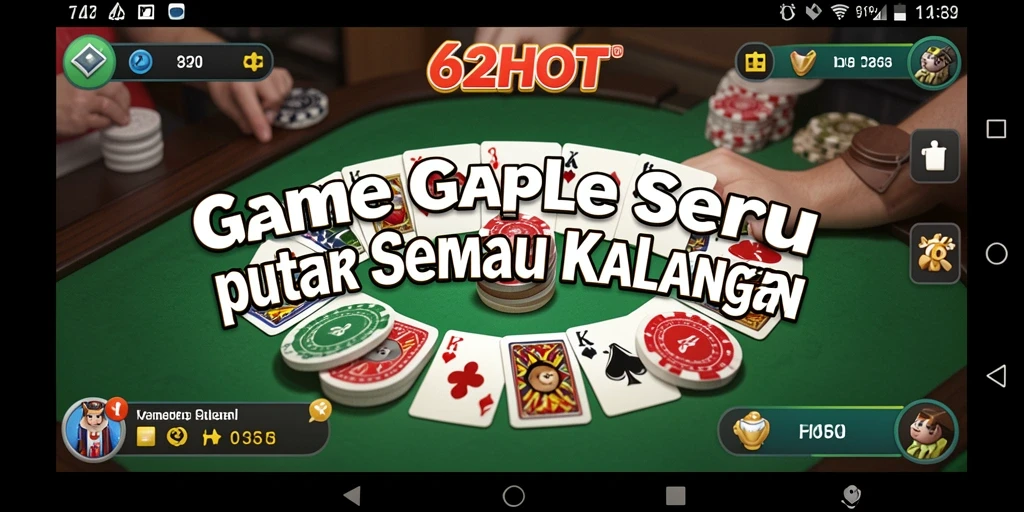 Gameplay seru di 62HOT dengan kartu Gaple.
