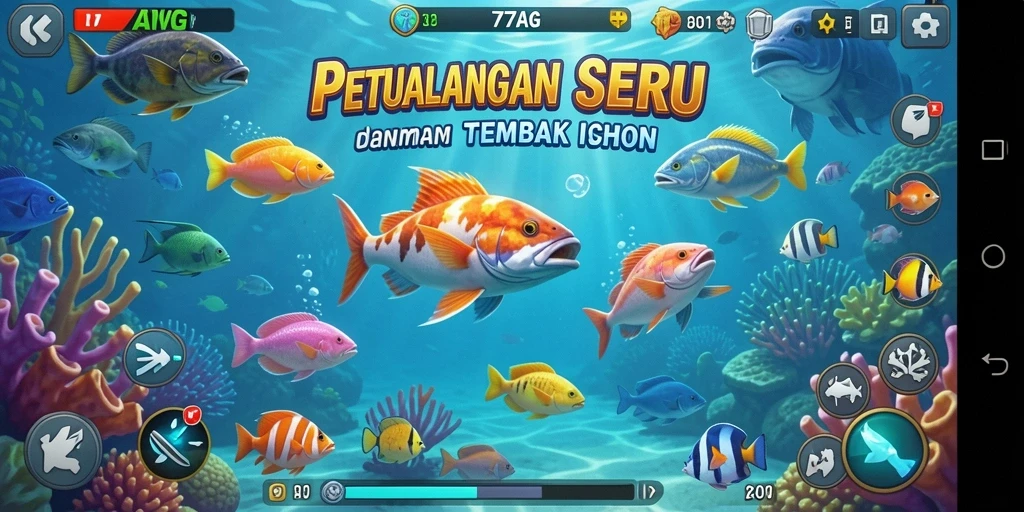 Screenshot gameplay Tembak Ikan yang penuh warna dan seru.
