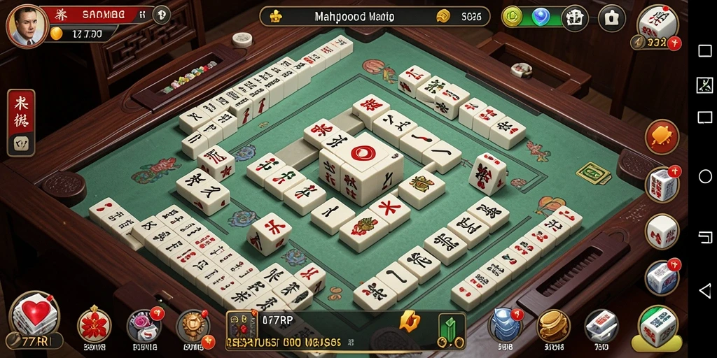 Tampilan screenshot dari gameplay seru 77RP yang menampilkan Mahjong.