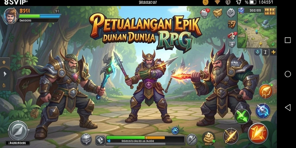Screenshot utama 8SVIP menampilkan aksi pertarungan yang seru di dunia RPG.
