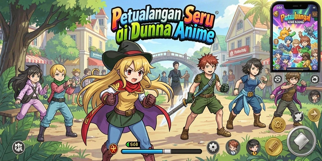 Tampilan gameplay <strong>G668</strong> yang menakjubkan dengan karakter anime yang hidup.