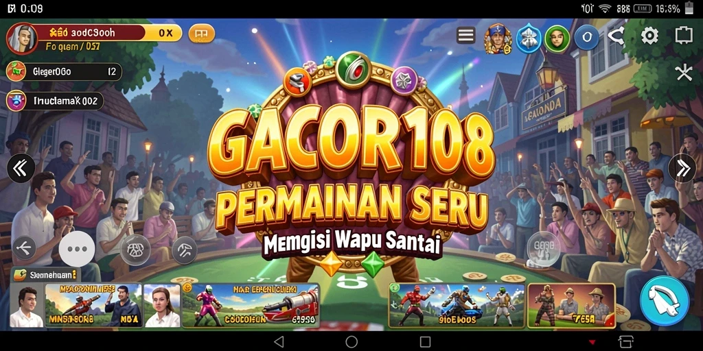 Tangkapan layar GACOR108 menampilkan suasana permainan yang ceria dan penuh warna.