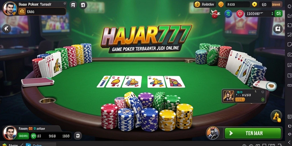 Tampilan menarik dari gameplay poker di HAJAR777.