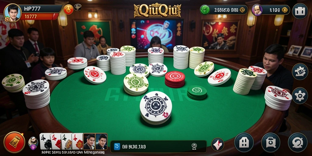 Tampilan gameplay QiuQiu yang seru dan interaktif di HP777.