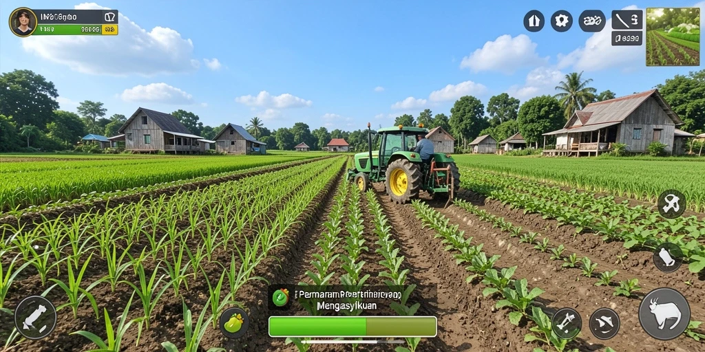 Tampilan gameplay yang menawan di game pertanian.