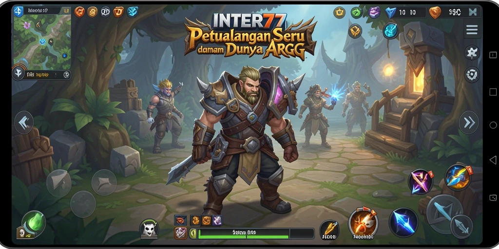 Screenshot gameplay INTER77 menunjukkan pertarungan seru dengan grafis menawan.