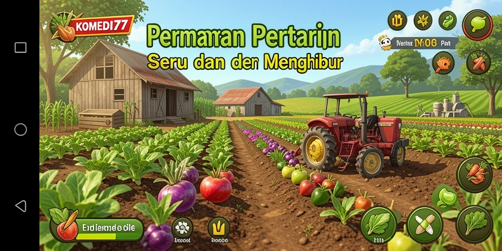 Screenshot KOMEDI77 menampilkan pengalaman gameplay bertani yang seru.