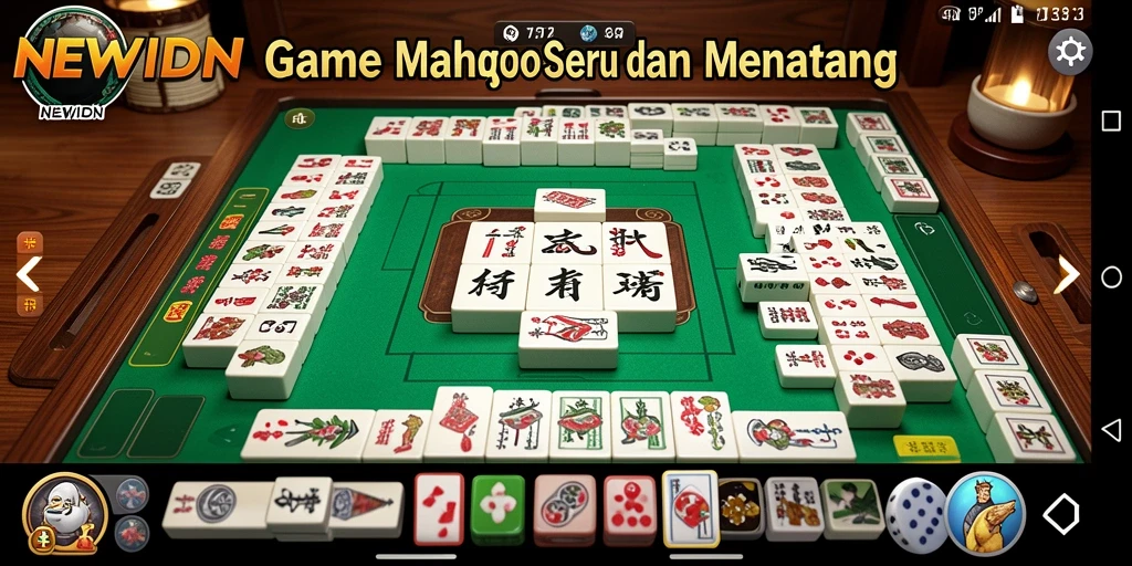 Tampilan gameplay menarik di NEWIDN dengan elemen Mahjong.