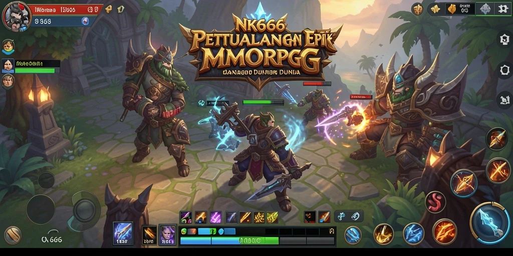 Tangkapan layar NK666 dengan pertarungan seru dalam MMORPG.
