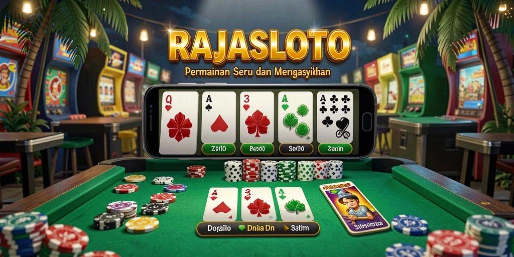Tampilan gameplay RAJASLOTO dengan pemain bersaing dalam permainan Domino.