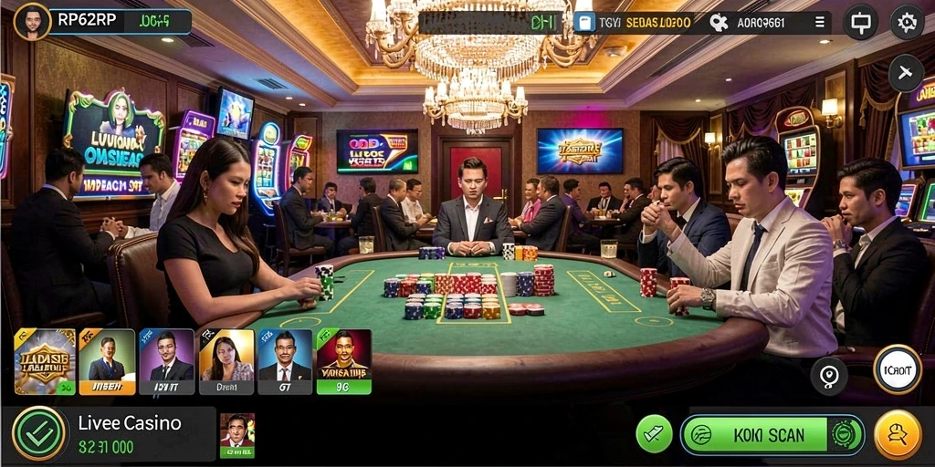 Tampilan gameplay Live Casino yang seru dan interaktif di RP62RP.