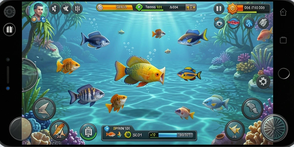 Tampilan gameplay seru Tembak Ikan di SPIN101.