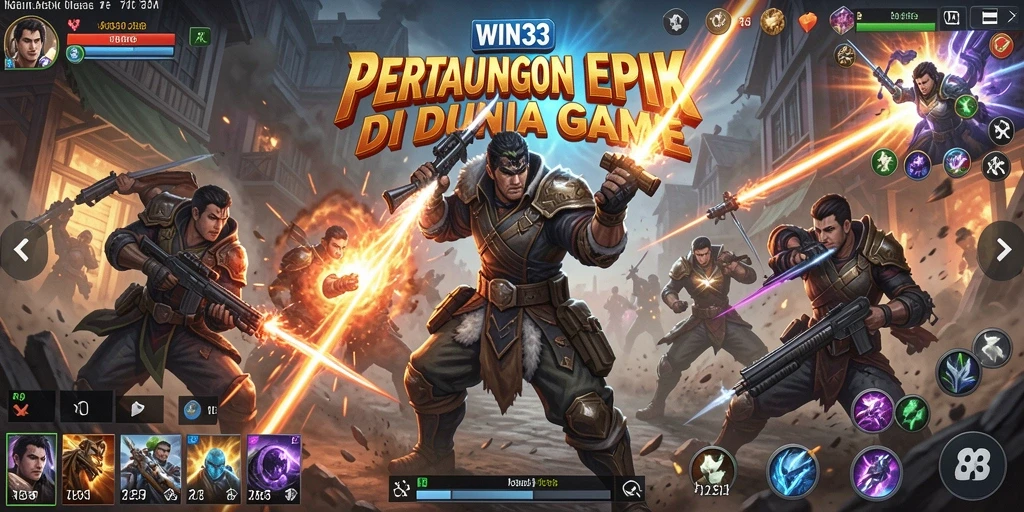 Screenshot yang menampilkan aksi pertarungan mendebarkan dalam WIN33.